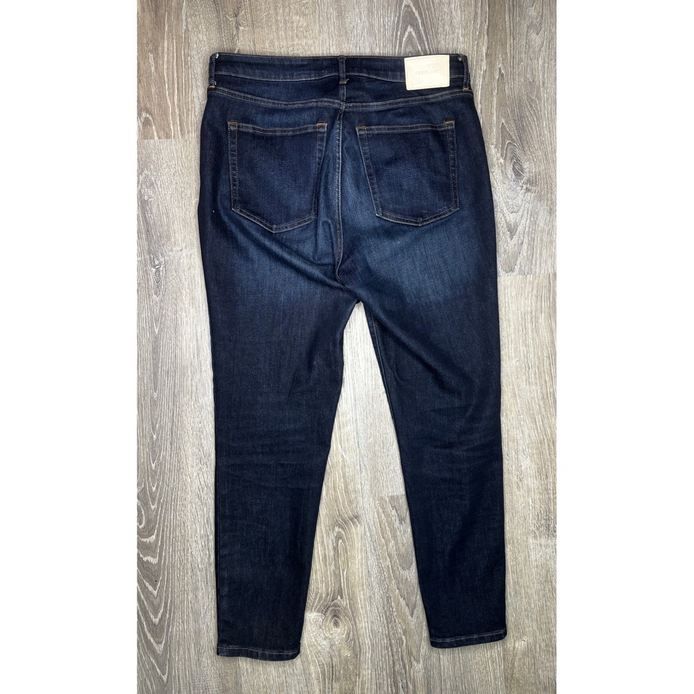 Everlane The Curvy High-Rise Skinny Jean Dark Indigo Blue‎ Denim Size 31 Crop - Picture 2 of 7